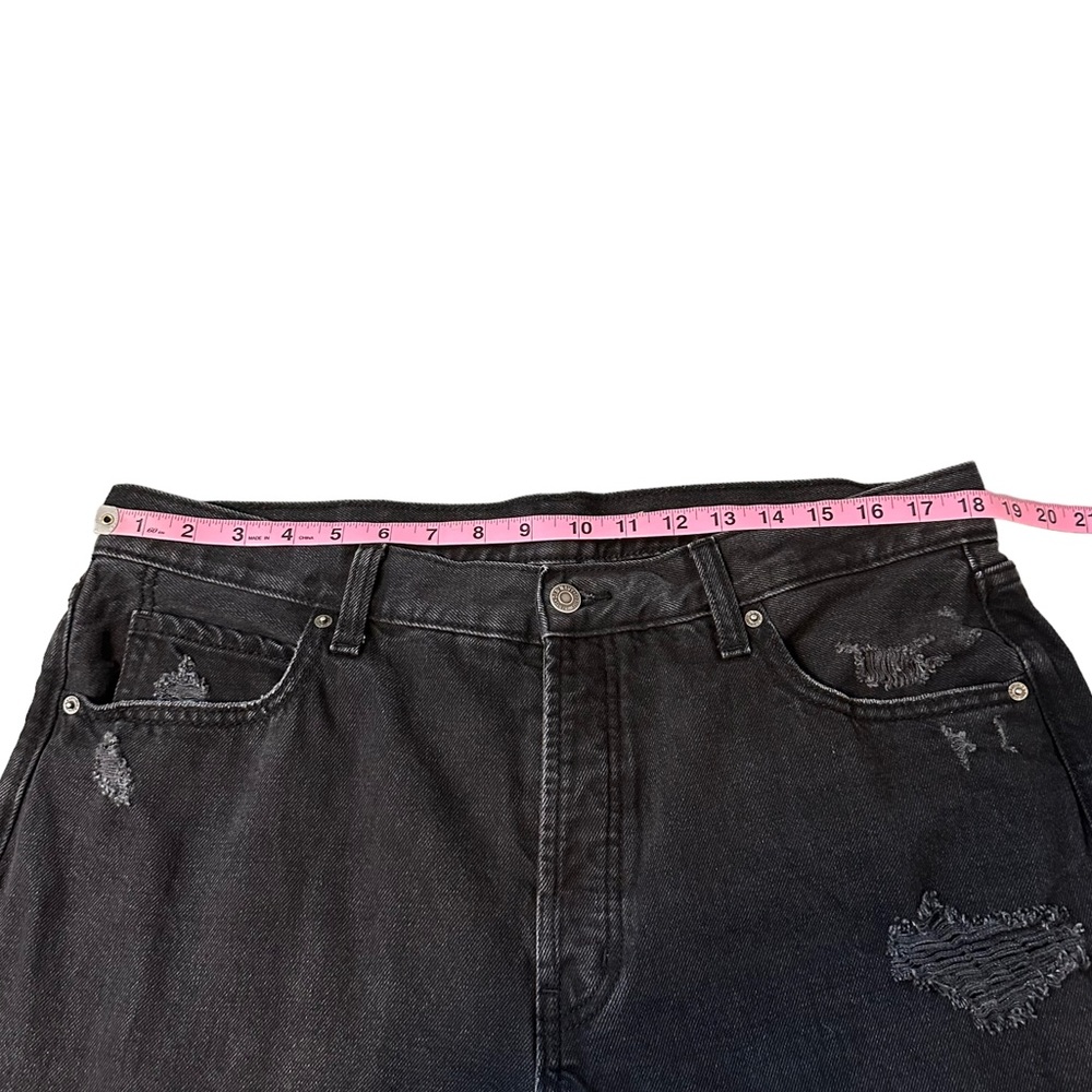 Old Navy | High Rise Slouchy Straight Jeans Black Button Fly Size 16‎ - Picture 10 of 13